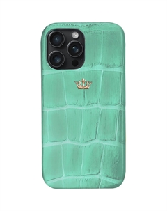 Чехол Caviar Leather Case Tiffany Mint для iPhone 15 Pro Max