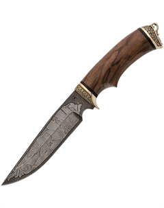 Нож Легионер, сталь дамаск, рукоять орех, художественное травление Кузница семина