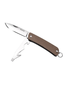 Нож S21-N, сталь Sandvik 12C27, рукоять G10, коричневый Ruike