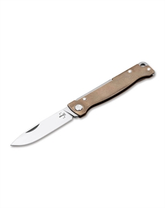 Складной нож Atlas Brass, сталь 12С27, рукоять латунь Boker
