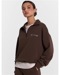 Толстовка женская коричневая с надписью Mark formelle