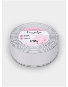 Лента репсовая, с серебряным люрексом, 40 мм, 23±1 м, белая №001 Арт узор