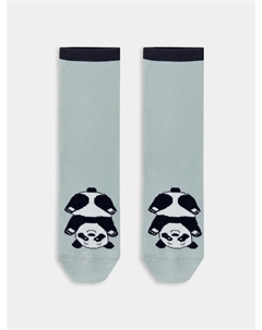 Носки детские оливково-зеленые с рисунком в виде панд Mark formelle
