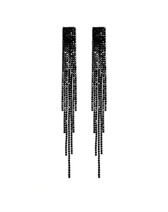 Серьги со стразами длинные серебристые Blondinkamolodec