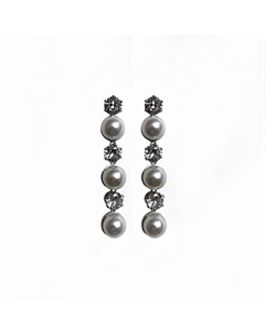 Серьги жемчужные со стразами свадебные Blondinkamolodec