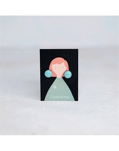 Small circle white Серьги круг пуссеты белый Слонвиш