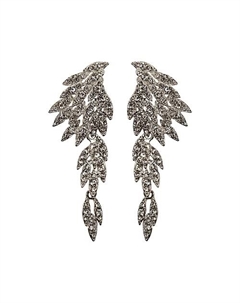 Серьги со стразами Крылья серебристые Blondinkamolodec