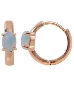 Серьги с амазонитом "Колечки кабошон" Lj