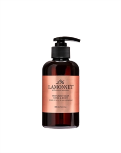 Мыло жидкое парфюмированное для рук и тела, черная вишня и сандаловое дерево / 300 мл Lamonnet