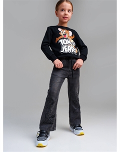 Брюки текстильные джинсовые для девочек Playtoday kids