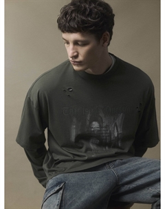 Свитшот многослойный с принтом Sela