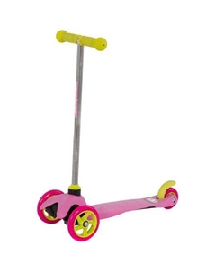Самокат 3W Girl, детский, 3-колесный, 120мм, 80мм, розовый/зеленый Reaction