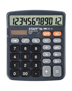 Калькулятор STF-DC-111, 12-разрядный, темно-серый Staff