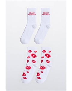 Набор носков высоких с принтом (2 пары) Befree