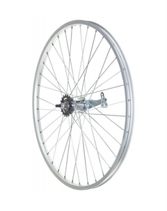 Колесо велосипедное в сборе, 26", заднее, 3/8 (гайка), c ножным тормозом, двухстеночный обод, W26R2SN629 Forward