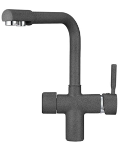 Кухонный смеситель Granula GR-2088 невысокий с краном для питьевой воды графит