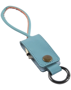 Кабель-брелок mObility USB - Lightning, 25 см, голубой Mobility