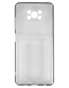 Накладка силикон Red Line iBox Crystal для Xiaomi Poco X3/X3 Pro, с кардхолдером, прозрачный (УТ000027271) Red line
