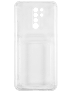 Накладка силикон Red Line iBox Crystal для Xiaomi Redmi 9C с кардхолдером, прозрачный Red line