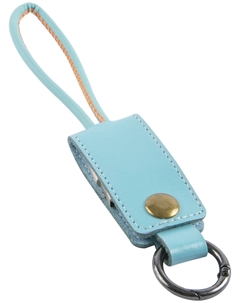 Кабель-брелок mObility USB - MicroUSB, 25 см, голубой Mobility