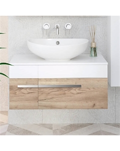 Тумба под раковину Вудлайн 85 крафтовый дуб Runo