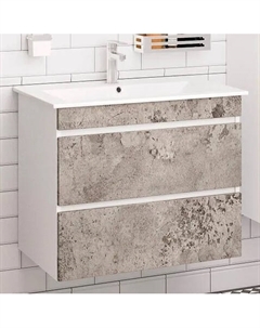 Тумба под раковину Манхэттен 75, подвесная, светлый бетон Runo