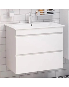 Тумба под раковину Манхэттен 75, подвесная, белая Runo