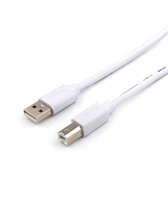 Кабель USB(Am)-USB(Bm), ферритовый фильтр, 3 м, белый, (AT8099) Atcom