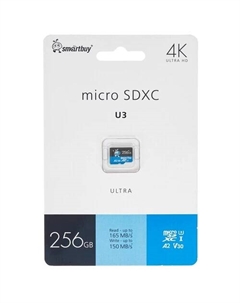 Карта памяти 256Gb microSDXC Ultra Class 10 UHS-I U3 V30 A2 (SB256GBSDU3UL01) Sandisk