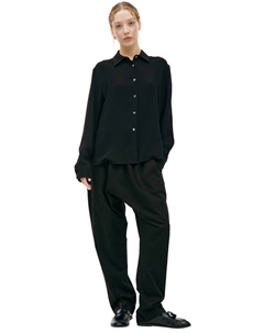 Черная рубашка из шелка The row