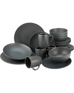 Столовый сервиз из керамогранита на 4 человека 20 предметов, черный Soft Touch Series Creatable