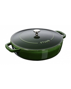 Сотейник "чистера" с чугунной крышкой 28 см, базилик Staub