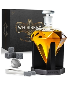 Графин для виски "Бриллиант" с подставкой 900 мл, 4 камня Whisiskey