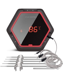 Термометр для мяса IBT-6XS из нержавеющей стали, с Bluetooth iPhone Android, 6 зондов Inkbird