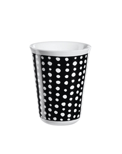 Чашка для капучино 0,25 л черная белые пятна Coppetta Asa selection