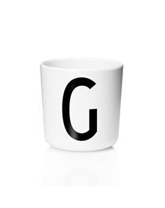 Чашка G 7,5x7 см черно-белая Melamin Becher Design letters