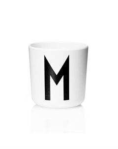 Чашка M 7,5x7 см черно-белая Melamin Becher Design letters