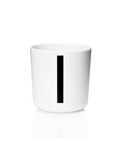 Чашка I 7,5x7 см черно-белая Melamin Becher Design letters