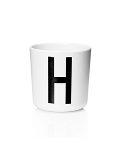 Чашка H 7,5x7 см черно-белая Melamin Becher Design letters