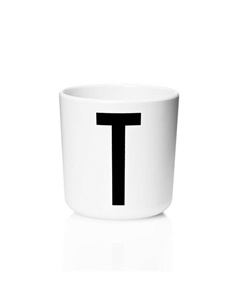 Чашка T 7,5x7 см черно-белая Melamin Becher Design letters