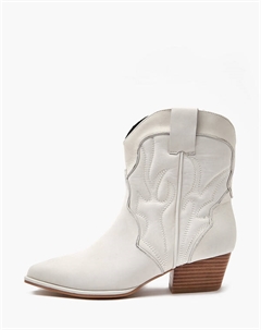 Белые женские казаки из нубука Mascotte