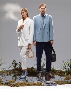 Серые женские ботильоны из кожи Mascotte