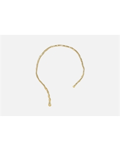 Колье Жесткое мятое золотистое 1 шт Attribute shop