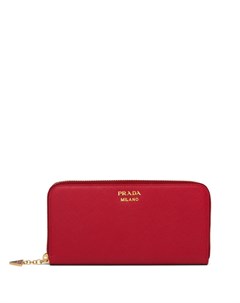 Prada кошелек из сафьяновой кожи с логотипом один размер красный Prada