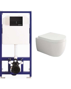 Комплект Bocchi V-Tondo 1416-001-0129 подвесной унитаз + Berges Wasserhaus Novum L5 (Line) 040215 с клавишей
