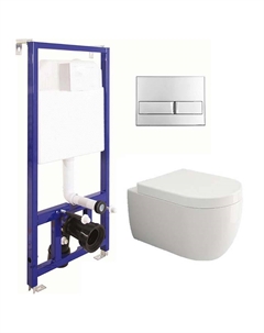 Комплект Bocchi V-Tondo 1416-001-0129 подвесной унитаз + Berges Wasserhaus Novum L3 (Line) 040213 с клавишей