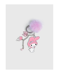 Брелок My Melody с помпоном для девочек, Серебряный Ostin
