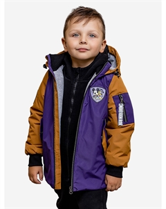 Куртка-бомбер для мальчика Марек темно-фиолетовый/охра, Мультицвет Batik