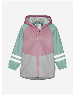 Непромокаемая детская куртка с подкладом из флиса розово-зеленая, Розовый Playshoes