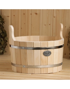 Шайка для бани и сауны, 15 л, липа, нержавеющий обруч Добропаровъ